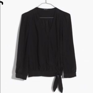 Madewell silk wrap top